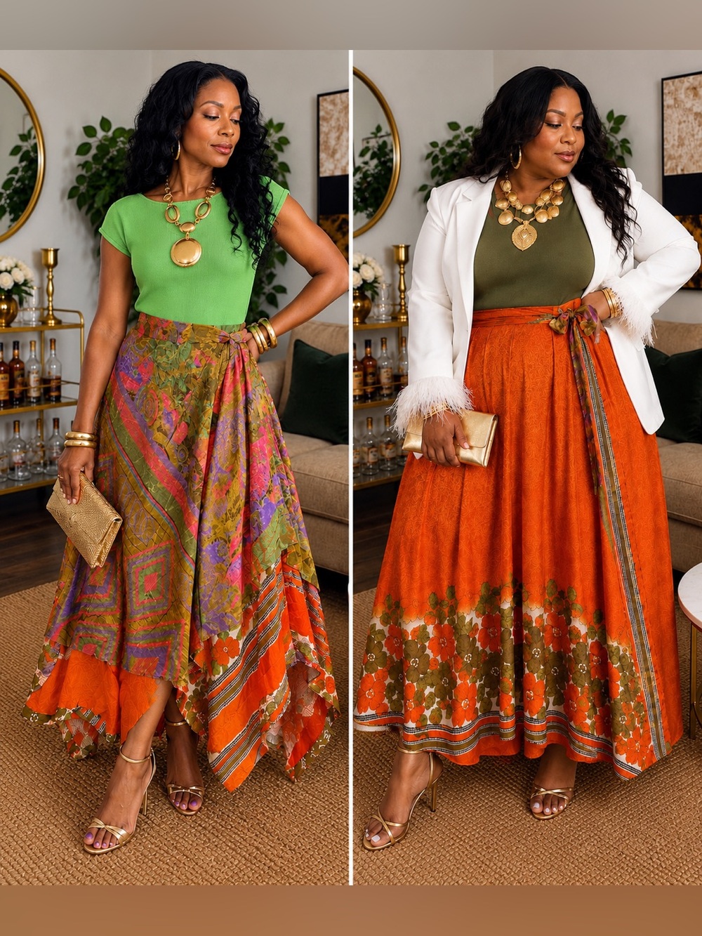 Reversible Indian Silk Wrap Skirt